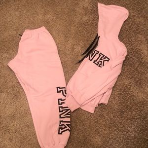 Pink sweat shirt and sweat pants